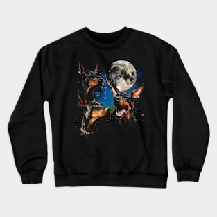 Doberman Pinscher Dog Moon Tee Talk Triumph Extravaganza Crewneck Sweatshirt